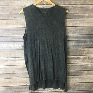 NATURAL LIFE SLEEVELESS ‘DISTRESSED’ GRAY TEE SZ L